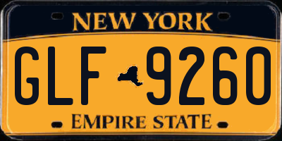 NY license plate GLF9260