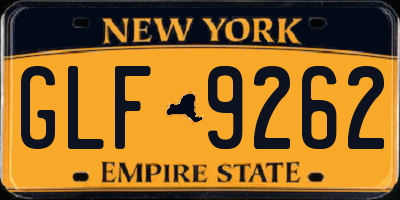 NY license plate GLF9262