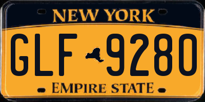 NY license plate GLF9280