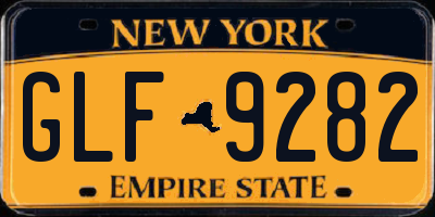NY license plate GLF9282