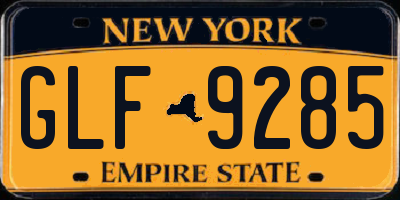 NY license plate GLF9285