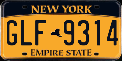 NY license plate GLF9314