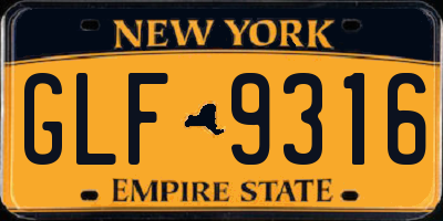 NY license plate GLF9316