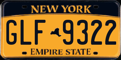NY license plate GLF9322