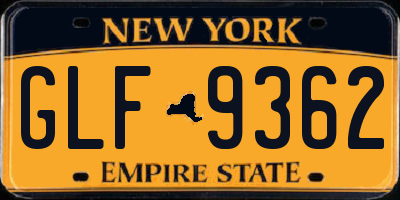 NY license plate GLF9362