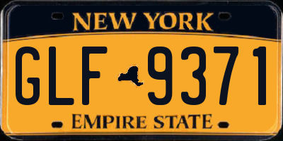 NY license plate GLF9371