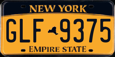 NY license plate GLF9375