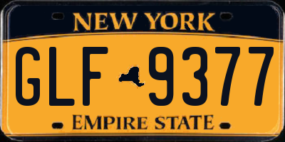 NY license plate GLF9377