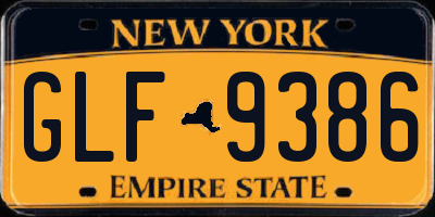NY license plate GLF9386