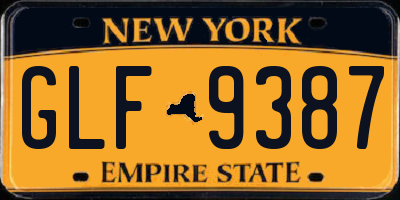 NY license plate GLF9387