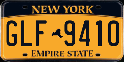 NY license plate GLF9410