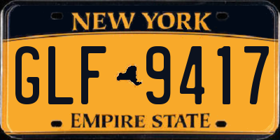 NY license plate GLF9417