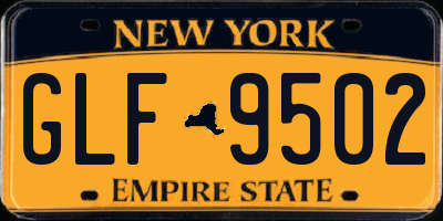 NY license plate GLF9502