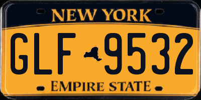 NY license plate GLF9532