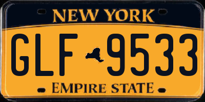 NY license plate GLF9533