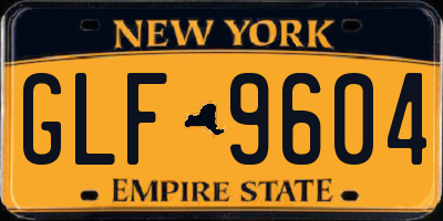 NY license plate GLF9604