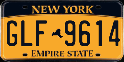 NY license plate GLF9614