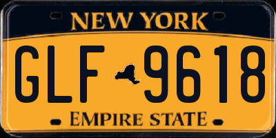 NY license plate GLF9618