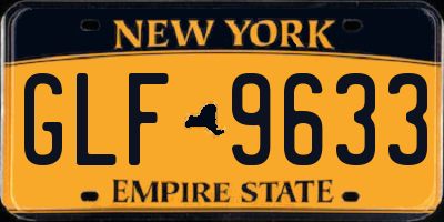 NY license plate GLF9633