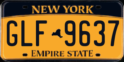 NY license plate GLF9637