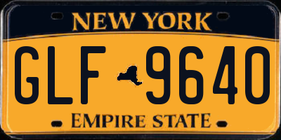 NY license plate GLF9640