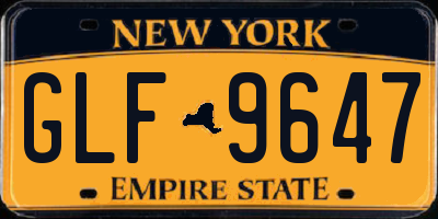 NY license plate GLF9647