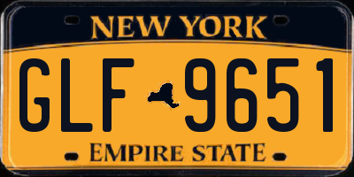 NY license plate GLF9651