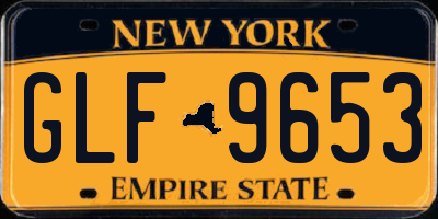 NY license plate GLF9653