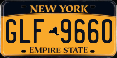 NY license plate GLF9660