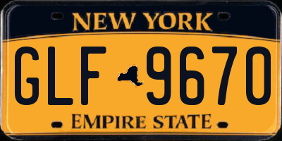 NY license plate GLF9670