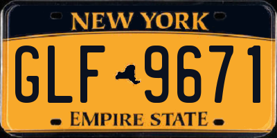 NY license plate GLF9671