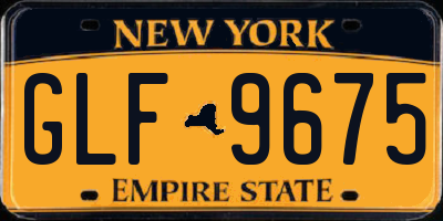 NY license plate GLF9675