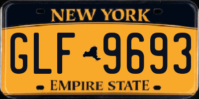NY license plate GLF9693