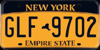 NY license plate GLF9702