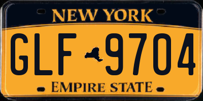 NY license plate GLF9704