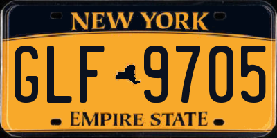 NY license plate GLF9705