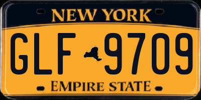NY license plate GLF9709