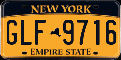 NY license plate GLF9716