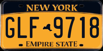 NY license plate GLF9718