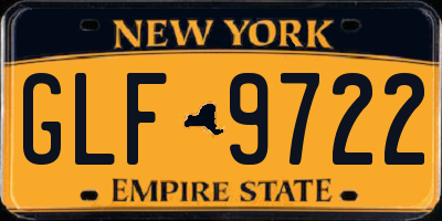 NY license plate GLF9722