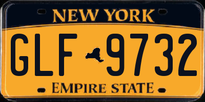 NY license plate GLF9732