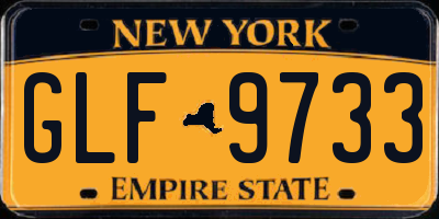 NY license plate GLF9733
