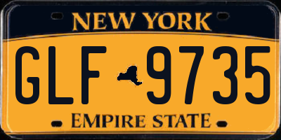 NY license plate GLF9735