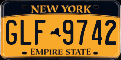 NY license plate GLF9742
