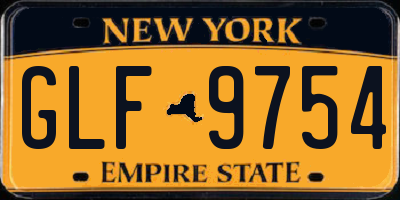 NY license plate GLF9754