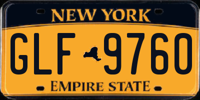 NY license plate GLF9760