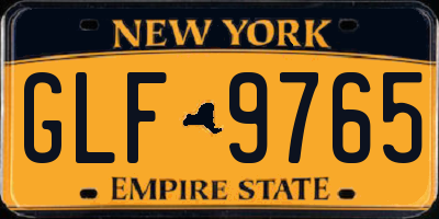 NY license plate GLF9765