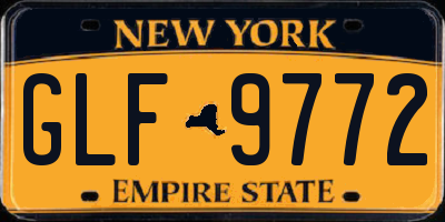 NY license plate GLF9772