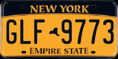 NY license plate GLF9773