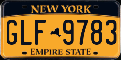 NY license plate GLF9783